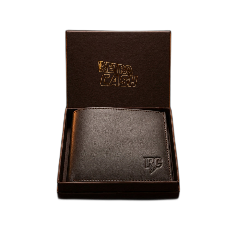 Portefeuille Retro Cash Marron Foncé