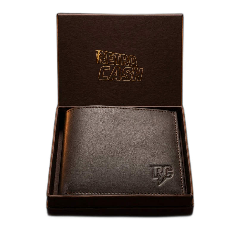 Portefeuille Retro Cash Marron Foncé