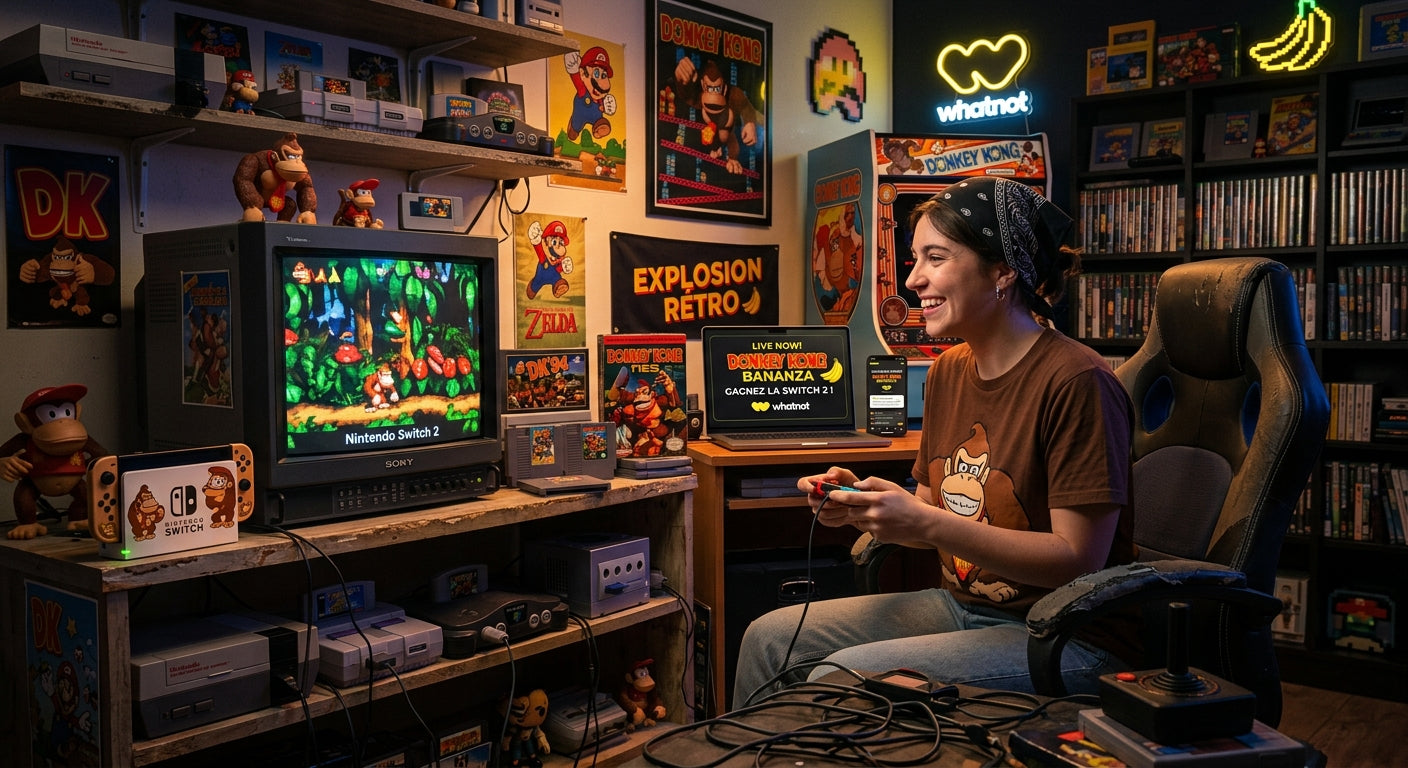 Explosion Rétro : Revivez la Folie Donkey Kong Bananza sur Switch 2 Offert lors de Notre Live Whatnot ! Retro Cash