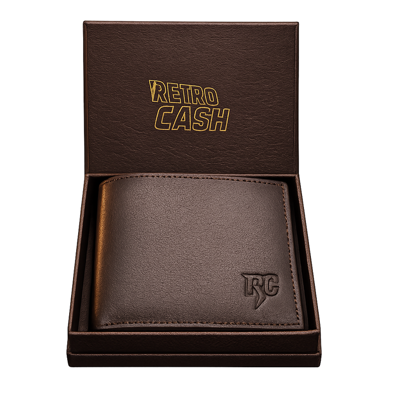 Portefeuille Retro Cash Marron Texturé