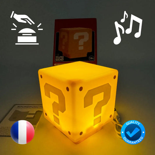 Veilleuse en brique à LED Mario avec musique, Buzzer point d'interrogation, chargement USB, lampe de bureau Retro CASH